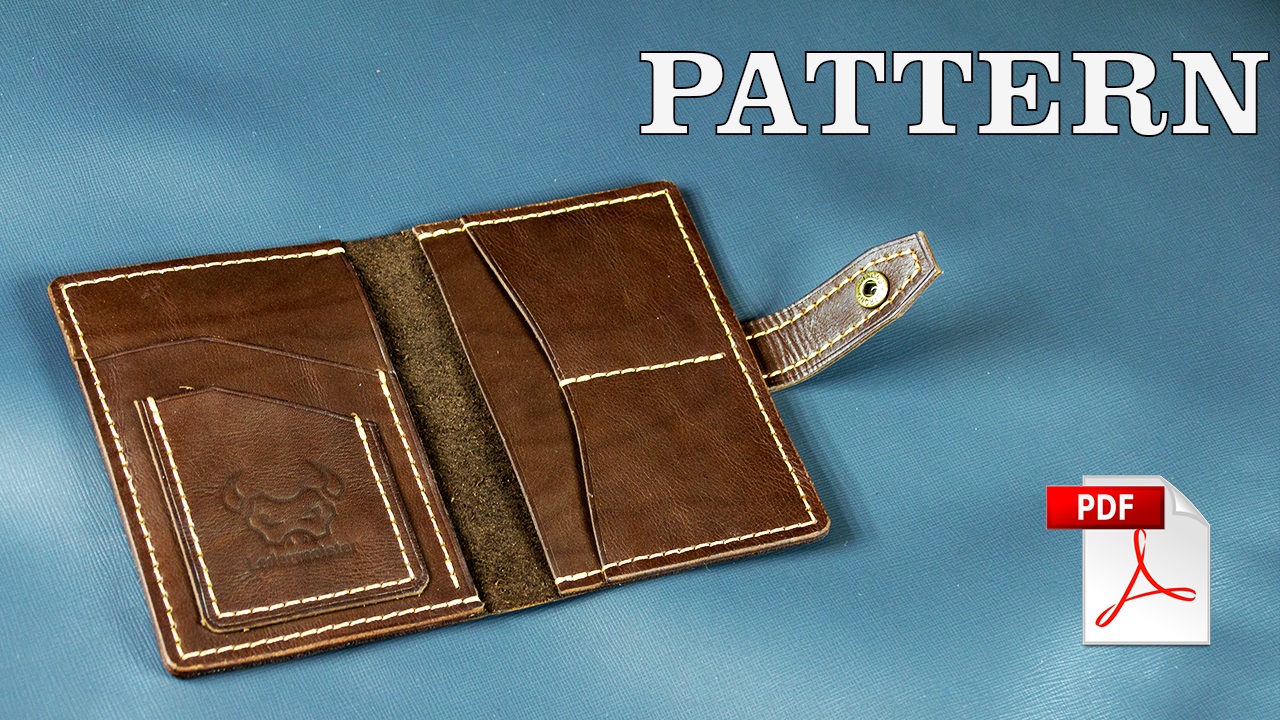 Making a Handmade Leather Travel Wallet| pattern PDF Портмоне под автодокументы паспорт, карты. смотреть онлайн