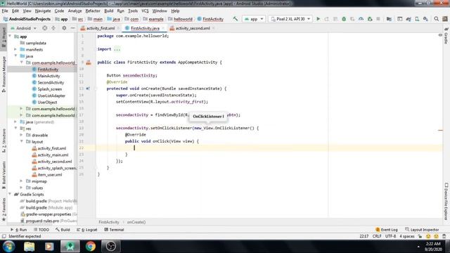 How to switch activity with a button click - Android Studio tutorial смотреть онлайн