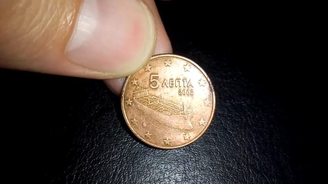 Монета 5 Euro cent Корабль Greece (coins of EU) 2002 смотреть онлайн