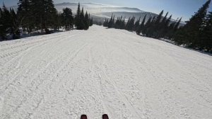 Шерегеш, сектор F, трасса "Панорама" (синяя), Март 2023, видео 4К