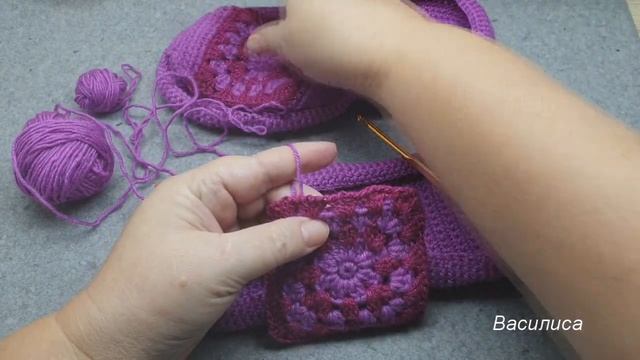 Тапочки с мотивом крючком @VasilisaZholtikova смотреть онлайн