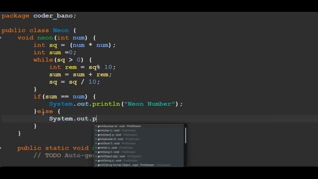 Neon Number in java using Function смотреть онлайн
