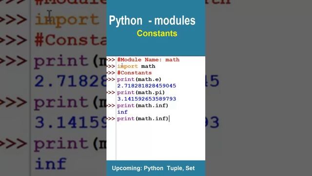 Python Modules: math constants and methods смотреть онлайн