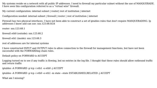 iptables rules for "virtual wire" firewall смотреть онлайн