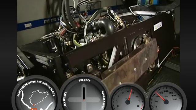 2009 Porsche 911 Engine Running Simulated Nurburgring on Active Dynamometer смотреть онлайн