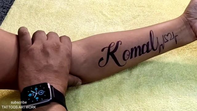 How to make Temporary Tattoo (Hindi) | Temporary tattoo of Name | Hindi tattoo Video | Start to End смотреть онлайн
