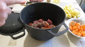 Вкусная КАРТОШКА С МЯСОМ В ЧУГУНКЕ