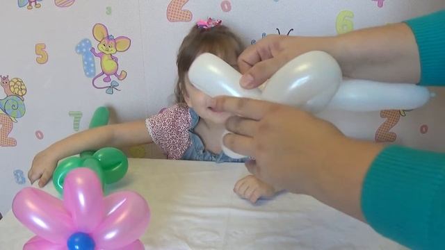 Цветочки ромашки из воздушных шариков смотреть онлайн