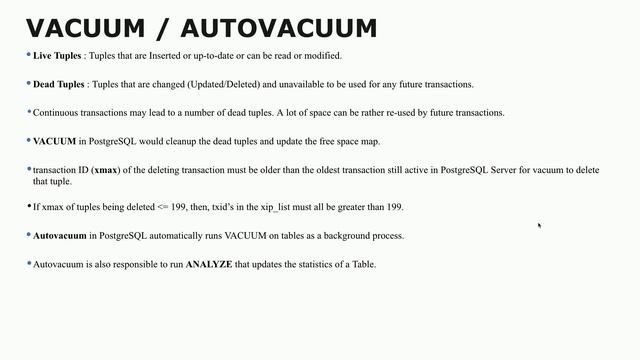 A Detailed Understanding of MVCC and Autovacuum Internals in PostgreSQL 14 - Avinash Vallarapu смотреть онлайн