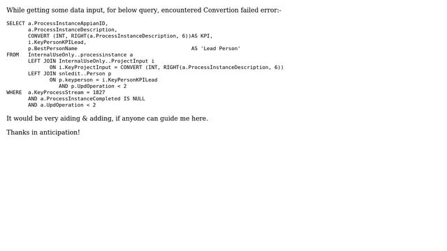 Databases: Conversion failed when converting the varchar value to data type int in SQL Server смотреть онлайн