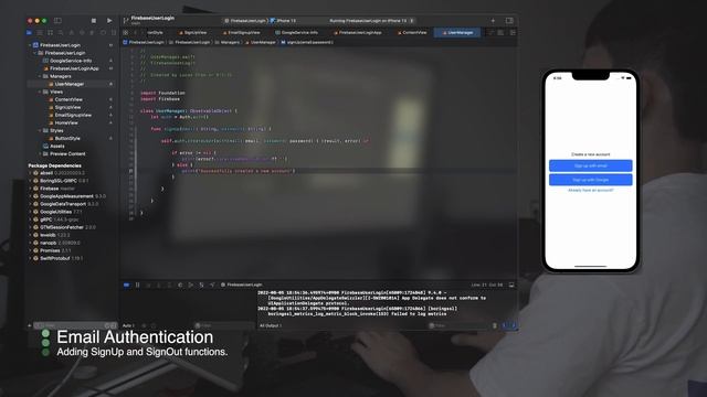 SwftUI/Firebase/Firestore: Email signup and User Data Cloud Storage (Firebase Authentication) смотреть онлайн