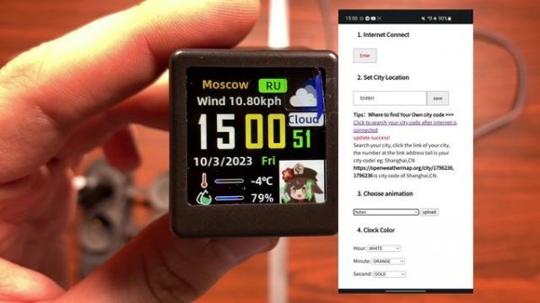 Умные настольные часы с WiFi и Гифками!