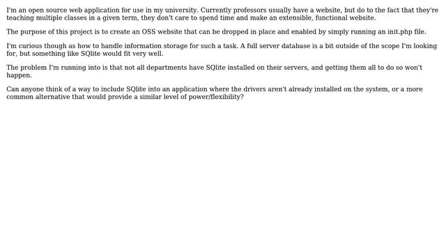 A way to include SQlite into an application where the drivers aren't already installed on the... смотреть онлайн