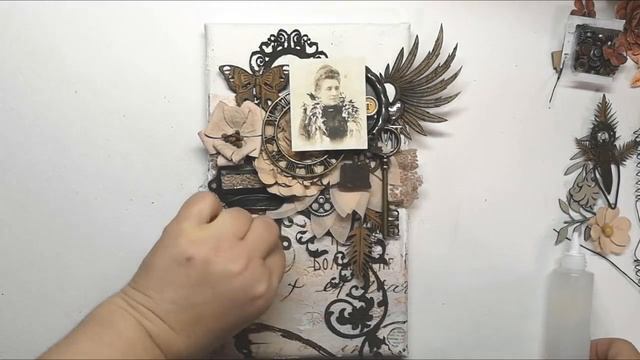 Mixed Media Canvas with Tissue, Luquid Acrylics and Mechanicals by Juliya Tirskaya смотреть онлайн