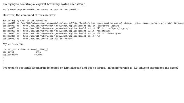 Bootstrap Chef on Vagrant Box смотреть онлайн