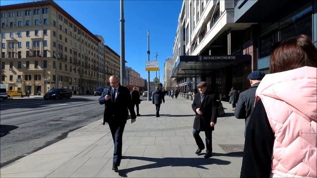 Москва. Прогулка по Тверской и 1-ой Тверской-Ямской улицам 15.04.2019 смотреть онлайн