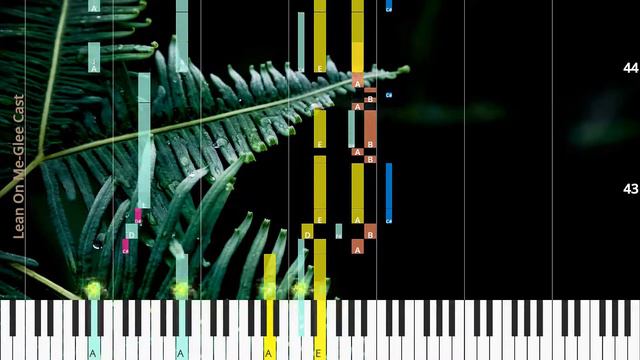 🎹Lean On Me, Chord & Lyrics, Glee Cast, Synthesia Piano смотреть онлайн