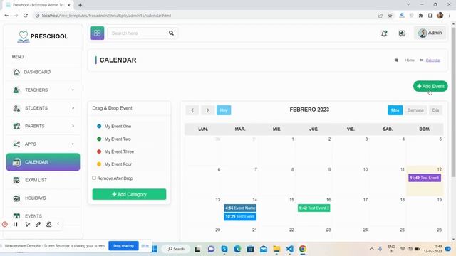 Free School Admin Dashboard Template 18 смотреть онлайн