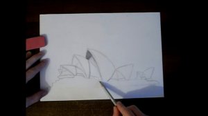 Уроки рисования.Учимся рисовать оперный театр Сидней.How to  Draw Sindey opera house.
