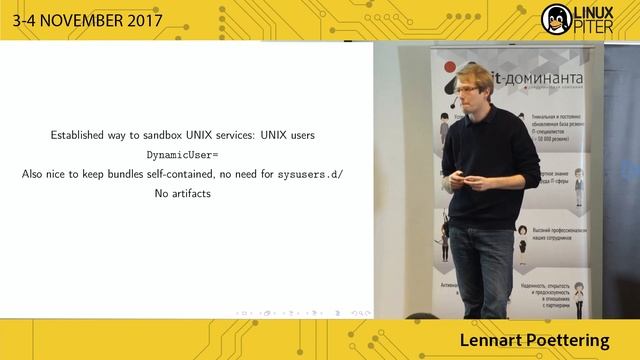 [ENG] Lennart Poettering: "Containers without a Container Manager, with systemd" смотреть онлайн