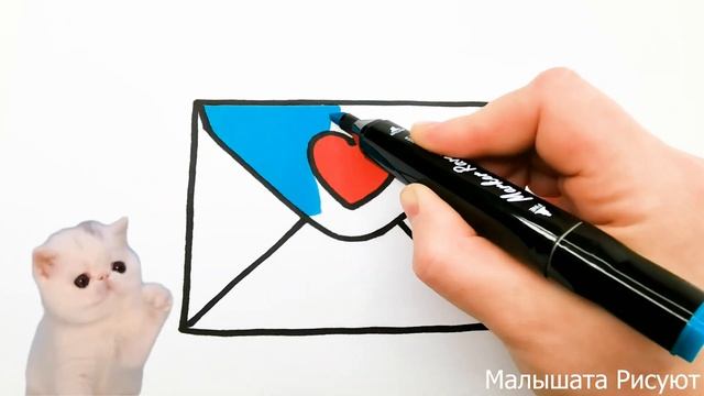 Как нарисовать конверт легко и просто Малышата Рисуют #258 смотреть онлайн