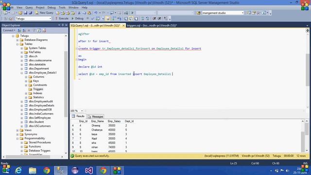 26 SQL Server Tutorial HindiDML After trigger for Insert смотреть онлайн