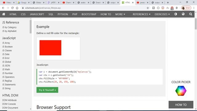 Javascript Canvas Tutorial | Canvas FillRect Method to Draw the Rectangle in HTML5 смотреть онлайн