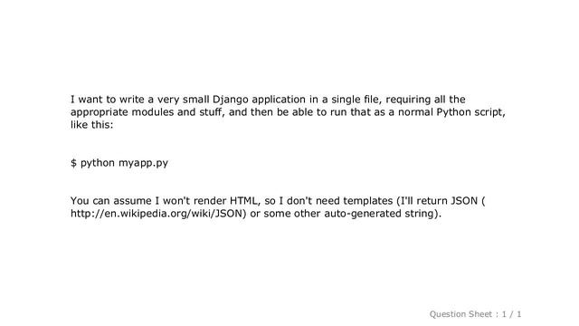 Django : How do I write a single-file Django application? смотреть онлайн