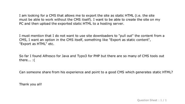 HTML : CMS written in Java or PHP that allow export as static HTML pages смотреть онлайн
