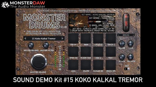 FREE TRASH METAL DRUMKIT VST from #MonsterDrumVST Kit #15 KoKo Kalkal Tremor | www.MonsterDAW.com смотреть онлайн