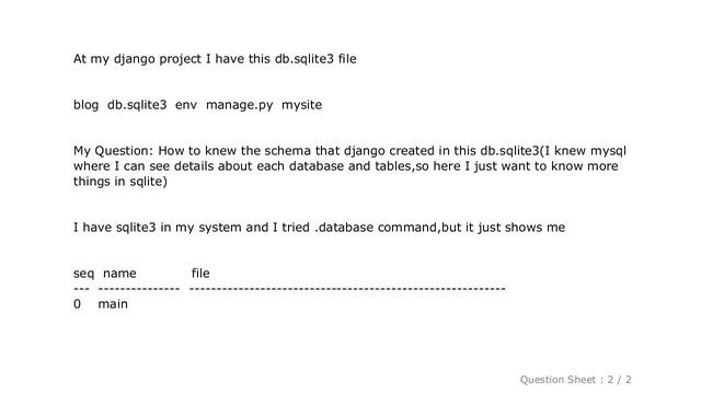 Django : How to view database and schema of django sqlite3 db смотреть онлайн