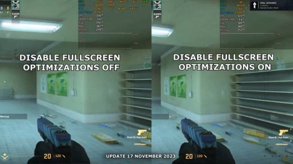 CS2 Disable Fullscreen Optimizations ON vs Disable Fullscreen Optimizations OFF : Update 17/Nov/23