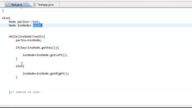 Insertion in binary search tree-Java смотреть онлайн