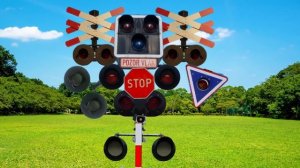 【踏切アニメ】みんなで合体してカンカンしたいふみきりたち♪ RailroadCrossing　列車　線路　train 　電車