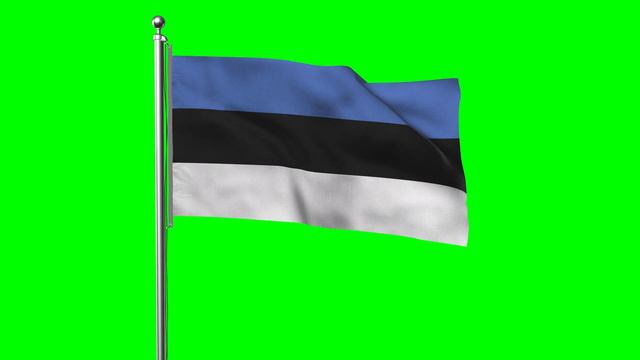 Green Screen Footage | Estonia Waving Flag Green Screen Animation | Royalty-Free