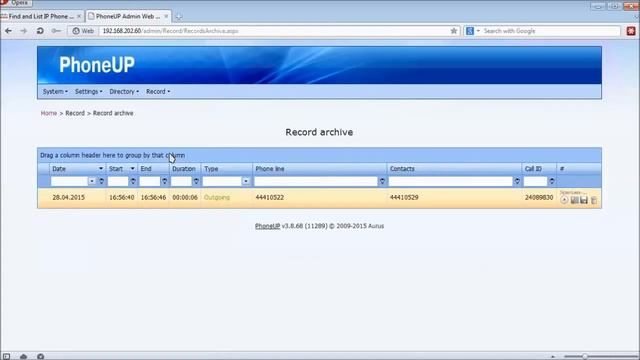 HOWTO: Configuring Aurus PhoneUp Record Module