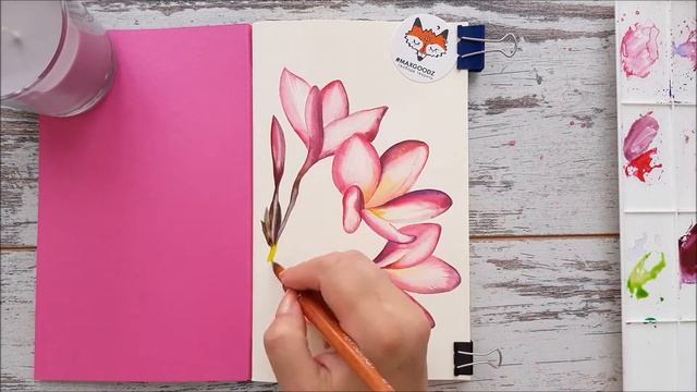 watercolor flower sketch смотреть онлайн