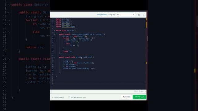 Coding Challenge | Java | Part 9 | XOR String Program | Coding Solution | Hackerrank Practice смотреть онлайн