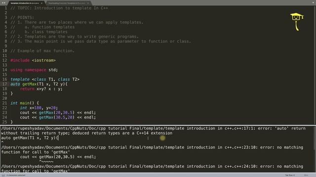 Overloading Function Template In C++ смотреть онлайн