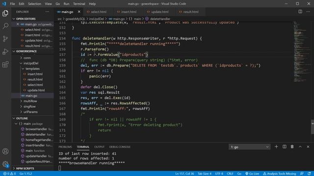 Insert Update and Delete with Golang Web App - MySQL for Golang Web Dev
