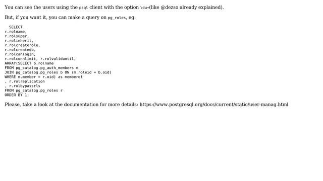 Databases: postgres: list role grants for all users (2 Solutions!!) смотреть онлайн