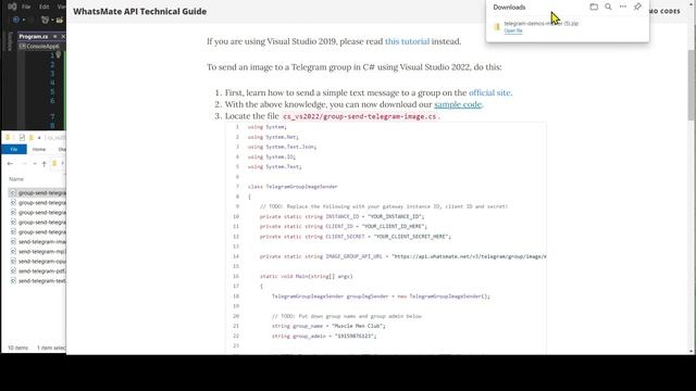 How to send an image to a Telegram group in C# смотреть онлайн