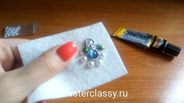 Красивые серьги «Кошачий глаз» расшитые бисером, стразами и бусинами. Видео урок для начинающих смотреть онлайн