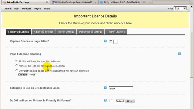 DotNetNuke Tutorial - How to setup URLs without .ASPX page extensions in DotNetNuke? - Video #258 смотреть онлайн