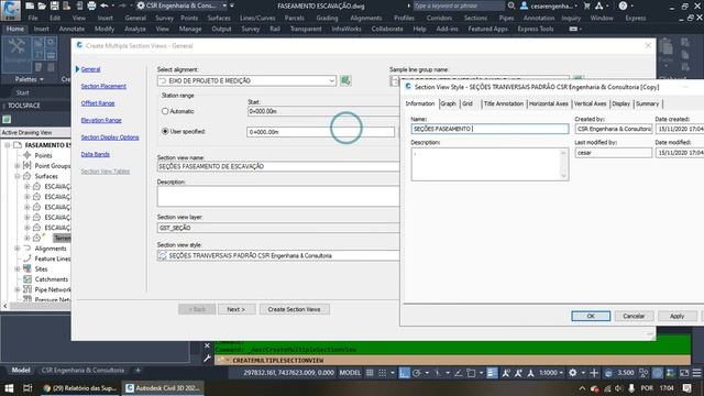 Seções transversais no AutoCAD Civil 3D 2021 | Etapas de Escavação | Aula 3 de 5 смотреть онлайн
