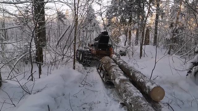 Гусеничный самодельный трактор поездка за валежником(День 5 Часть 2) смотреть онлайн