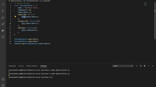 When not to use arrow functions | Javascript Arrow Functions | Saloni Kathuria | Devtools Tech смотреть онлайн