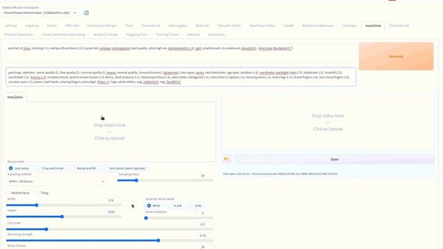 (AUTOMATIC1111)Tutorial New Extension Mov2Mov with controlNet in stable diffusion web UI смотреть онлайн
