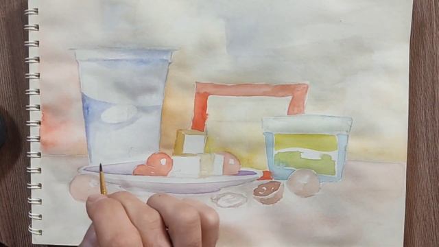 Натюрморт акварелью. still life watercolor. watercolor still life смотреть онлайн