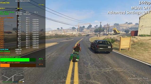 GTA 5 | RTX 4070 Ti Super | Ryzen 7 5800X3D | 4K - 1440p - 1080p | Ultra Settings смотреть онлайн